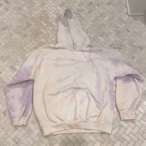 light cream and purple tie-dye hoodie!